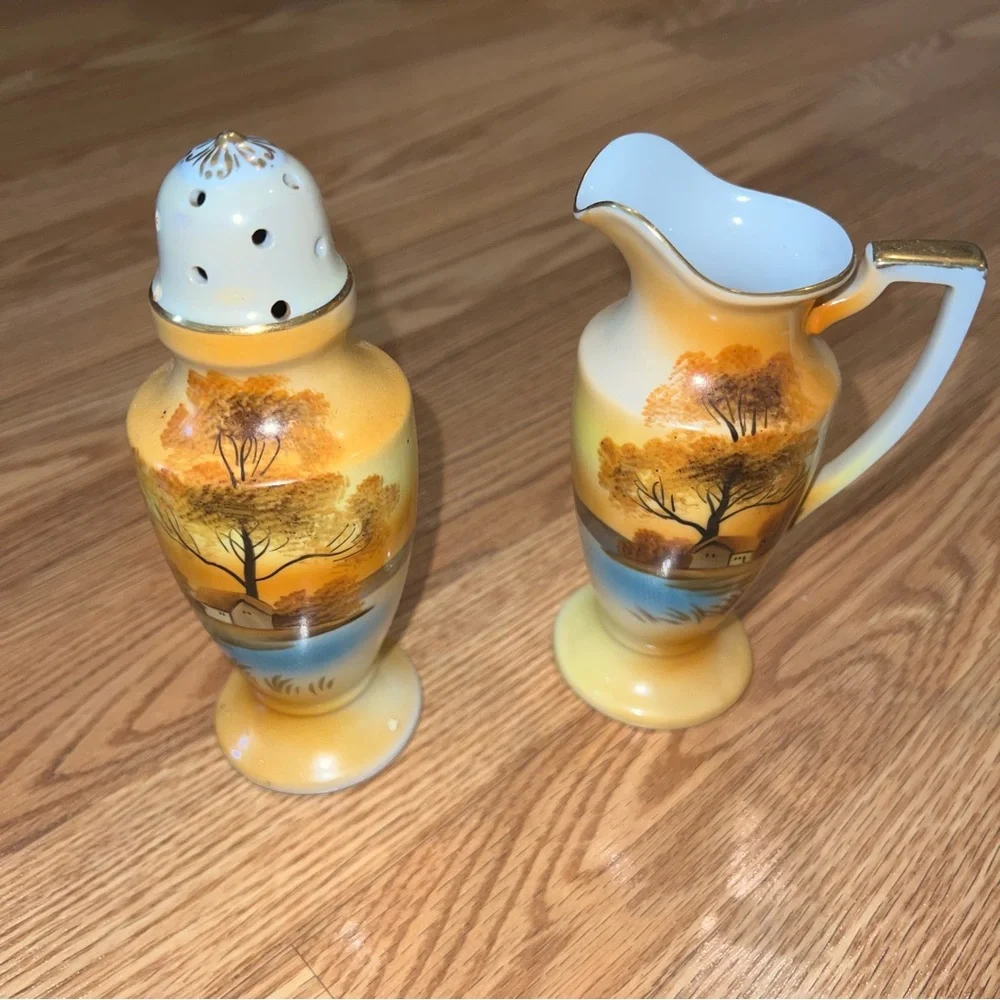 Vintage Noritake Tree In The Meadow Cream‎ Powder Sugar Shaker Muffineer